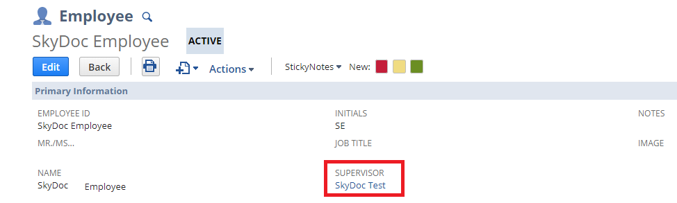 NetSuite SkyDoc approval employee